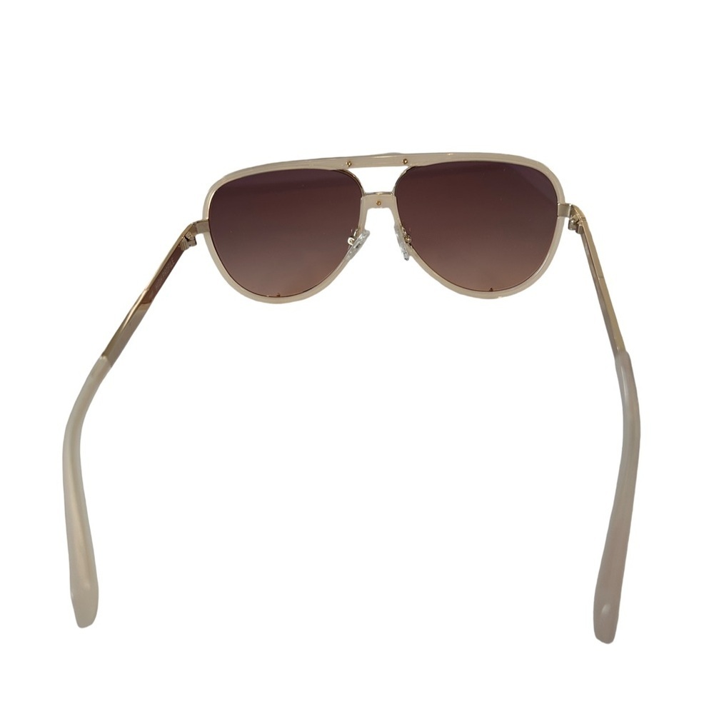 Quay *NEW* High Profile Bone Frame/Brown Fawn Lens Aviator Sunglasses - Picture 4 of 5